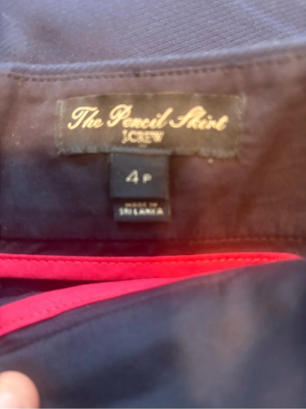 J. Crew Dark Navy Tailored Pencil Skirt